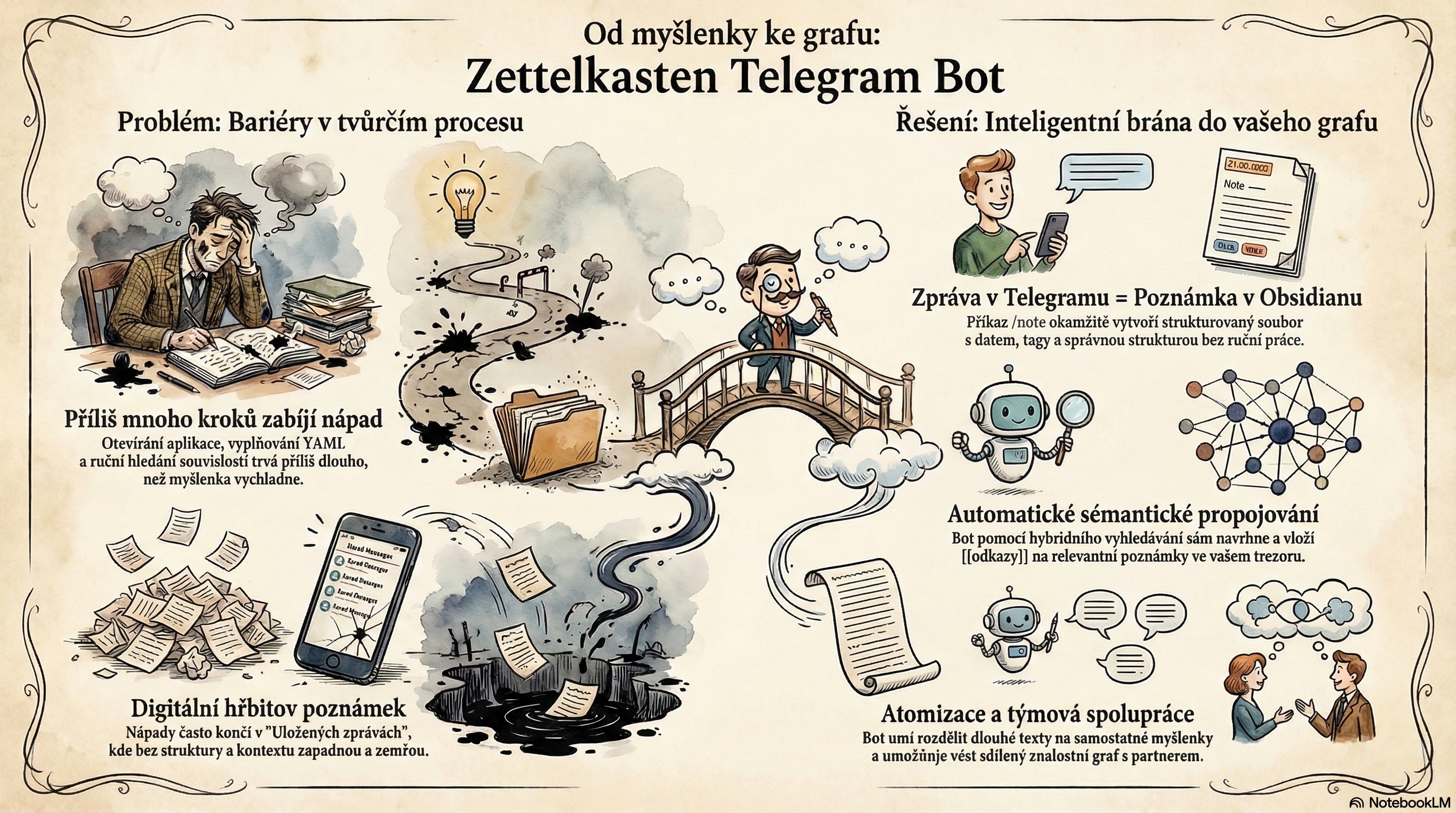 6 nečekaných vhledů o Zettelkastenu, které mi dal jeden Telegram bot